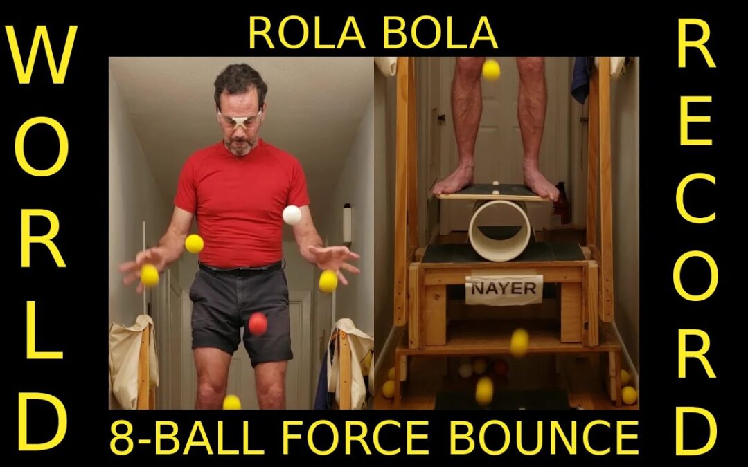 8-Ball Force Bounce Juggling Rola Bola balance World Record 23c # 288
