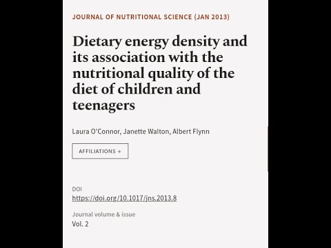Dietary energy density and its association with the nutritional quality of the diet o… | RTCL.TV